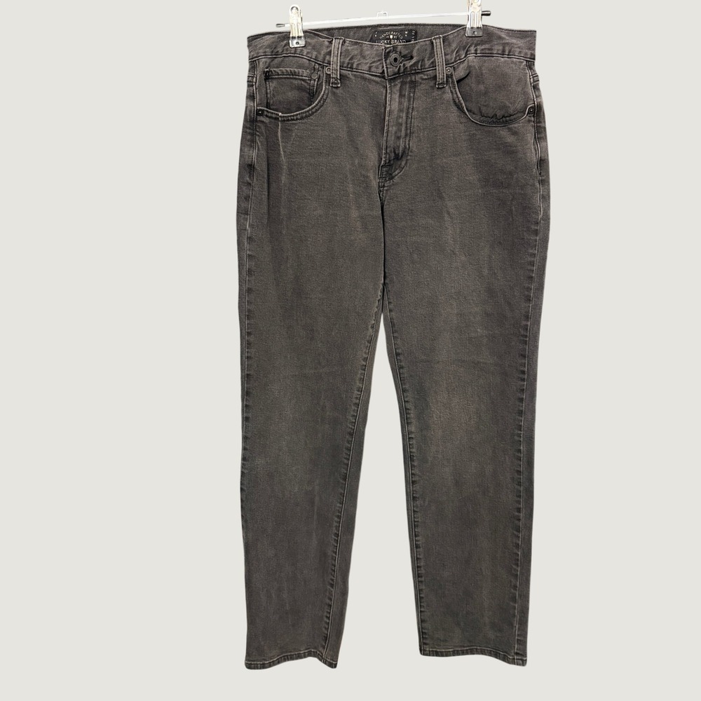 Lucky Brand 221 Straight Leg Jeans Mens 32x32 Black Dark Wash Denim